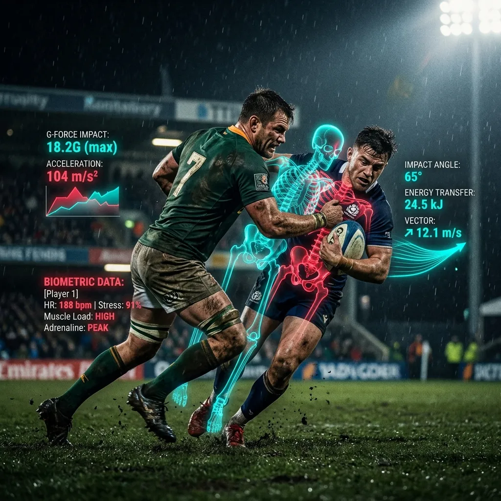 Analyse vidéo d'une collision au rugby